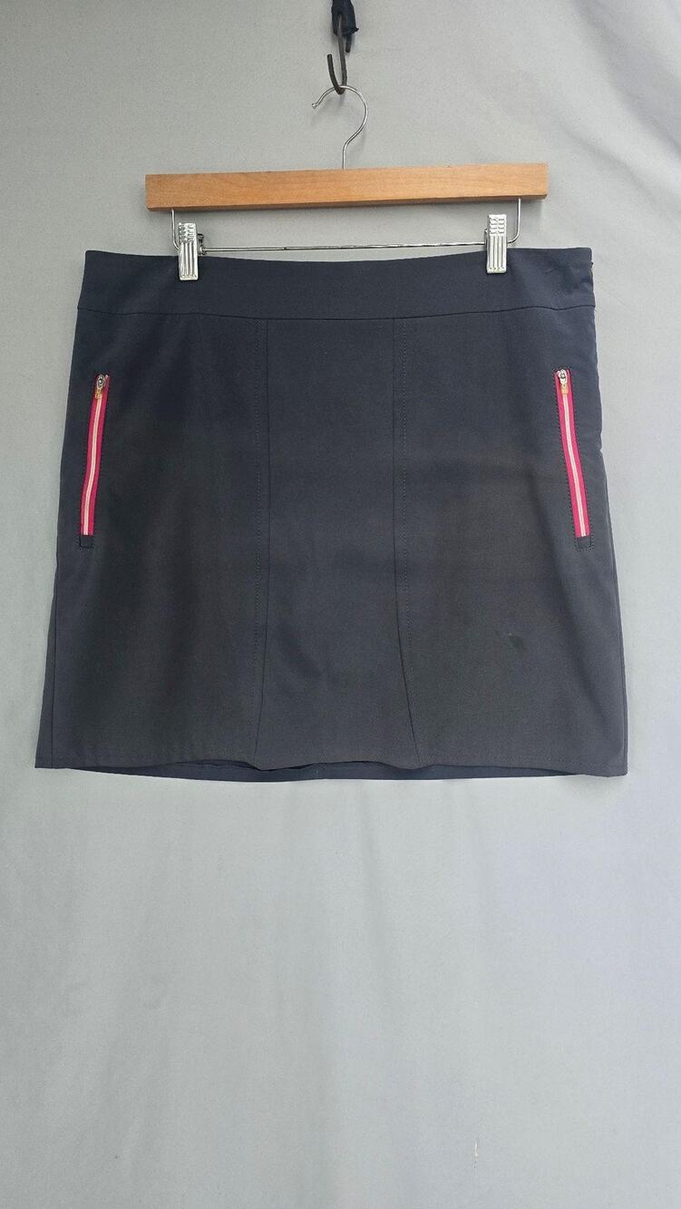 ANNIKA Cutter & Buck Skort Womens 12 Gray Golf Stretch Zip Pockets Shorts Active